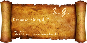 Krepsz Gergő névjegykártya